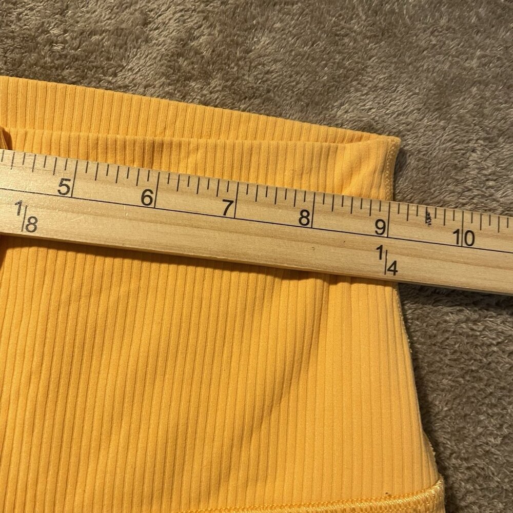 Lululemon Leggings Womens 0 Align Yellow Ribbed High Rise Pants Active Stretch - Picture 6 of 7